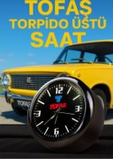 Resim carlone Tofaş Amblemli Torpido Üstü Retro Saat-Reflektörlü Akrep-Yelkovan-Şık Tasarım 