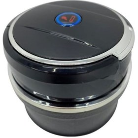 Resim Porselen / Seramik Yanmaz Koku Geçirmez Işıklı Lüx Oto Küllük Dumansız Kapaklı Spor Araç İçi 