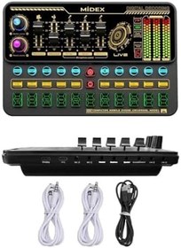 Resim Midex MX-2020 Platinium Set Efektli Ses Kartı Mikrofon Stand Kayıt Canlı Yayın Seti (PC ve Telefon) 