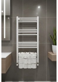 Resim Asılabilir Havlupan Düzenleyici Banyo Havluluk Kurutma Sepeti Tuvalet Kağıdı Organizeri Beyaz Beyaz 