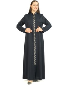 Resim derin store Kadın Önü Nakış Şeritli Dubai Tesettür Ferace 