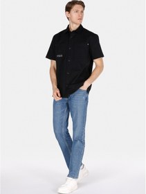 Resim Colin's Colins Comfort Fit Shirt Neck Düz Erkek Siyah Kısa Kol Gömlek Cl1073361 Q1.v1 Blk 