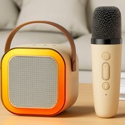 Resim Zineets Işıklı Yüksek Ses Party Box Bluetooth Hoparlör Taşınabilir Şarjlı Ses Sistemi Kablosuz Karaoke Mic 