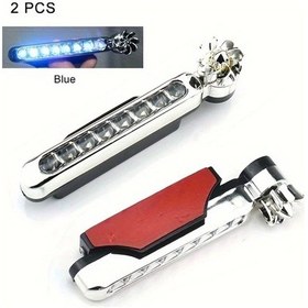 Resim Oldfriend 2 Adet Rüzgar Enerjili Araç Led Fan Lambası - Dönen Mavi Dekoratif Aydınlatma 