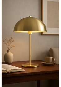 Resim Modern Tasarım Mars Abajur Dekoratif Masa Lambası Eskitme Gold Sarı Metal Gövde Gold 