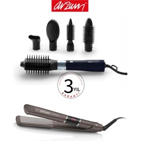 Resim Arzum Revolution Hava Üflemeli 5'i 1 Arada Şekillendirici + Arzum Vanessa Saç Düzleştirici 