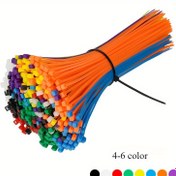 Resim 100 adet çok renkli kendinden kilitli naylon kablo bağları, 2.5X200Mm - Elektronik ekipman ve malzemeler için hızlı bağlama tel sarımları 