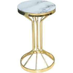 Resim Bengi Ticaret Brc Bufalo Fiskos Model Beyaz Mermer Desen Metal Çelik Gold Renk Kaplama Kutuda Sevk El Yapım 