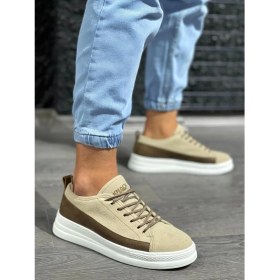 Resim Shoecide Bağcıklı Süet Ortopedik Taban Vizon Süet Erkek Günlük Sneaker Ayakkabı 