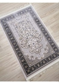 Resim Pırlanta İpeksi 100 Tarak Viskon Yumuşak Doku 78x125 Cm Seccade Açık Gri 
