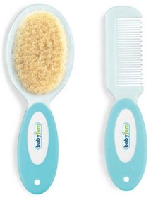 Resim BabyJem Fırça Tarak Setı Dogal Kıl - Mavi - Mavi / Standart 