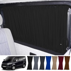 Resim Oto Pandami Ford Custom Kısa Şase 2012+ Uyumlu Siyah Raylı Oto Perde Takımı 