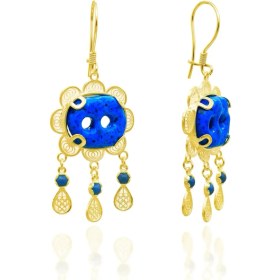 Resim Doğan Silver Gümüş Telkari İşlemeli Midyat Süryani Nazar Boncuğu Küpe DGN21556 