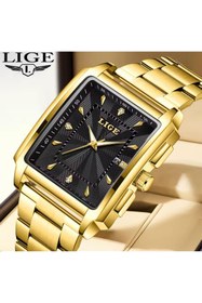 Resim GÜMRÜK MARKET LİGE Erkek Kare Kol Saati Paslanmaz Çelik Su Geçirmez Kol Saati 