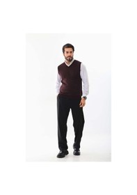 Resim Pelikan Erkek V Yaka Yün Süveter 4p10 Bordo 