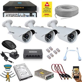 Resim 3 Kamera 5 MP 1940P Sensör 6 Megapiksel Sony Lens Metal Kasa IP Güvenlik Kamerası Seti IP-3 