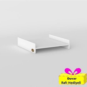 Resim Kenzlife Çamaşır&kurutma Makinesi Dolabı Hedeon Byz 015 80 70 Banyo Aparatı Arkalıksız Büyük Boy Xlarge + Tekli Duvar Rafı Hediyeli Beyaz 