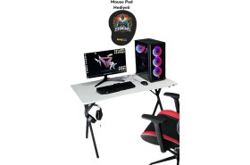 Resim Hey Modüler Mobilya Heygaming Profesyonel Oyuncu Masa Beyaz Siyah Bilgisayar Çalışma Masası 120 Cm 