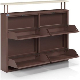 Resim Ceha Tablalı 4'lü Metal Ayakkabılık - Kahverengi K.AYK-2.4/J/P 8317 