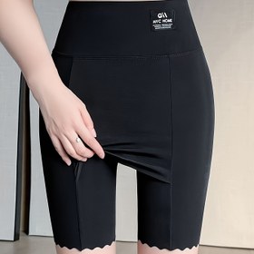 Resim Kadınlar için Yüksek Bel Şekillendirici Şort - Dikişsiz Tasarım, Güçlü Destek & Rahatlık Yoga, Spor ve Günlük Kullanım İçin - Esnek Naylon Karışımı, Pürüzsüz Yüzey, Siyah, Antrenman Şortları 