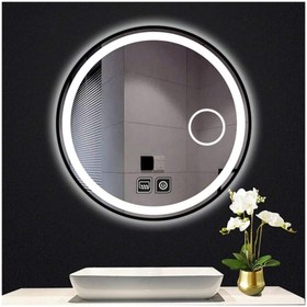 Resim GLOBAL LED MIRROR 85 Cm Makyaj Aynalı Dokunmatik Tuşlu Buğu Yapmayan Ledli Yuvarlak Banyo Aynası 