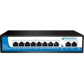 Resim Expotech EX-10120P 8 Port Poe Switch + 2 Port Fe Port 