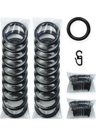 Resim Rustik Perde Halkası Ve Klips Siyah - 20 Adet 