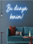 Resim Twins Led Bu Dünya Benim Yazılı Neon Tabela Mavi Model:model:17033366 Mavi 
