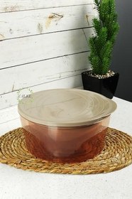 Resim Erzak Gıda Saklama Kabı 3' lü Set Büyük Boy Sızdırmaz Kapaklı Bpa Free Latte 