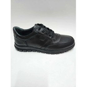 Resim Red Walker Hakiki Deri Bağcıklı Kauçuk Taban Kışlık Esnek Rahat Siyah Erkek Ayakkabı C-811025RW 