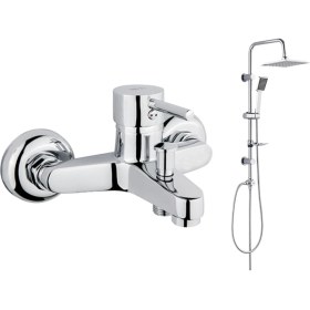 Resim Tema Tulip Banyo Bataryası 61091+Tema Rain Quadro Banyo Tepe Duş Takımı 53240 2'Li Set 
