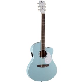 Resim Cort Jade Classic SKOP Akustik Gitar - Sky Blue (Orta Seviye) | Retro Tasarım, İnci Kaplama Başlık ve Koruyucu, Open Pore Mat Bitiş ve Parlak Sky Blue Rengi 