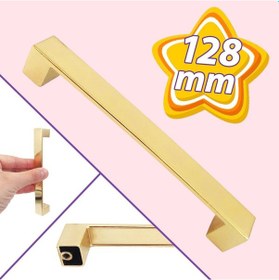 Resim Bihter Düz Kulp 128 Mm Altın Mutfak Kulpu Çekmece Dolap Kapak Kulbu Metal Mobilya Dolabı Kulpları 