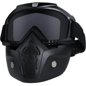 Resim Ebakbak Cross Motosiklet Bisiklet Gözlüğü Açık Kask Maskesi Süngerli Bant Lastikli Jet Maske Siyah Camlı 