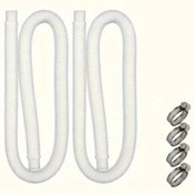 Resim Gateesat 2 Adet Beyaz 59.06inç 32mm Esnek Pe Havuz Hortumu Kum Filtre Pompası Kelepçe 