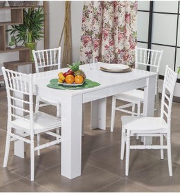 Resim Arda / Soho Mutfak Masa Takımı 4 Sandalye 1 Masa - Beyaz 