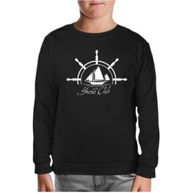 Resim Yat Kulübü - Yatch Club Siyah Çocuk Sweatshirt Siyah 