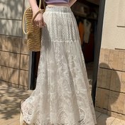 Resim Kadınlar İçin Yüksek Bel Katmanlı Fırfır Etek - Her Mevsim Giyilebilir Polyester Midi Etek, Elde Yıkama, Şık Günlük ve Semi-Resmi Kıyafetler 
