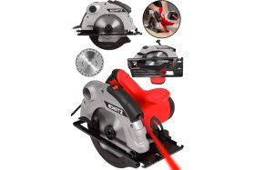 Resim Schatz Profesyonel 1400W Metal Şanzıman Lazerli Daire Testere Bakır Sargılı Sunta Kesme Makinesi Kırmızı 