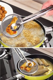 Resim Kitchen Dream Süzgeçli Kızartma Ve Haşlama Maşası Çelik Kevgir 