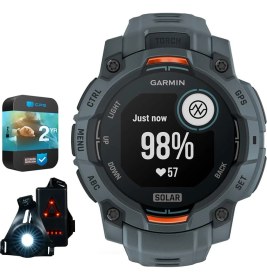 Resim Garmin Instinct 3 45 mm Açık Gps Akıllı Saat Solar Twilight Band 010-02934-01 Sche With 2 Yr Cps Geliştirilmiş Koruma Paketi & Deco Essentials Wearable Safety Light 