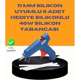 Resim 40w Sıcak Mum Silikon Tabancası 5 Silikon Hediyeli Hızlı Yapıştırma 