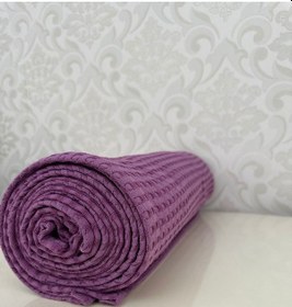 Resim Premium %100 Pamuk Çift Kişilik Yazlık Pike, Yatak Örtüsü,terletmez Kumaş Mor Renk 240x200cm Mor 