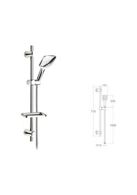 Resim Sürgülü Duş Seti + Ø22mm Krom Kaplı + 3 Fonksiyonlu Krom 