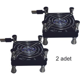 Resim SAKOYA Usb Fan 80x80x45 Ayaklı Telli 2 Adet Laptop, Modem, Tv Soğutucu Dubal Ball Bearing Sessiz 3000 Rpm 