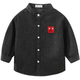 Resim melisam.msg Erkek Çocuk Denim Gömlek Kırmızı Nakışlı 