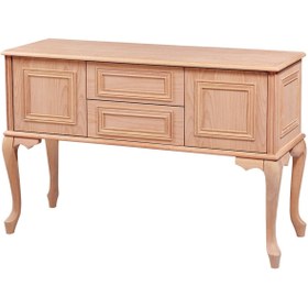 Resim Mavikoltukdöşeme Ms - Kns 138 / 130 Cm Dolaplı Konsol Cilasız Ham Ahşap 