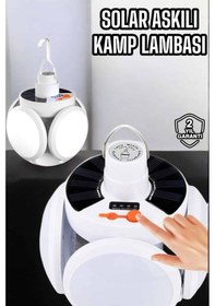 Resim Katlanabilir Taşınabilir Kamp Lambası Işıldak Beyaz Işık Güneş Enerjili Solar Aydınlatma Beyaz 