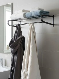 Resim Metal Duvar Askılık Elbise Askılığı Banyo Havluluk Siyah 