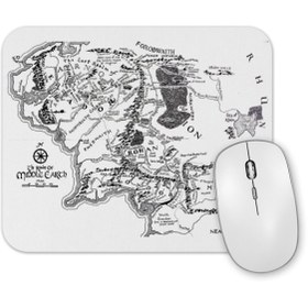 Resim Baskı Dükkanı Yüzüklerin Efendisi Lord Of The Rings Orta Dünya Haritası Mouse Pad 